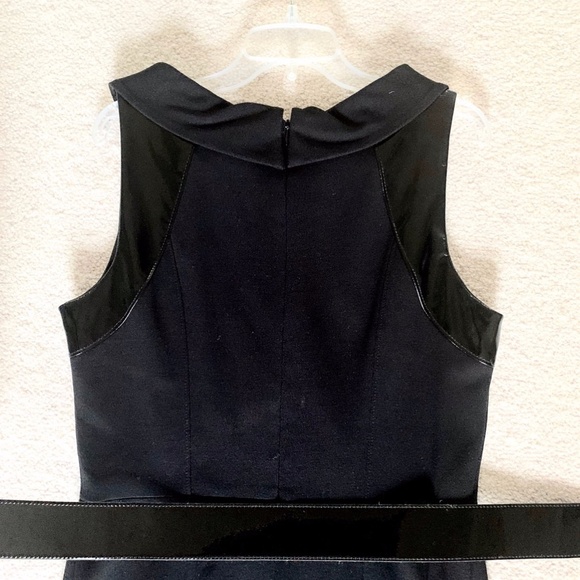 DAVID MEISTER- Designer Black Dress w/ Belt👗🖤(Size: 8) (Knit & Patent Leather) - Picture 8 of 9